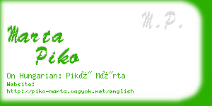 marta piko business card